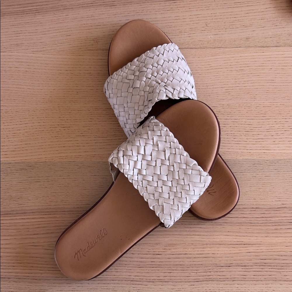 MADEWELL Woven Leather Slides
